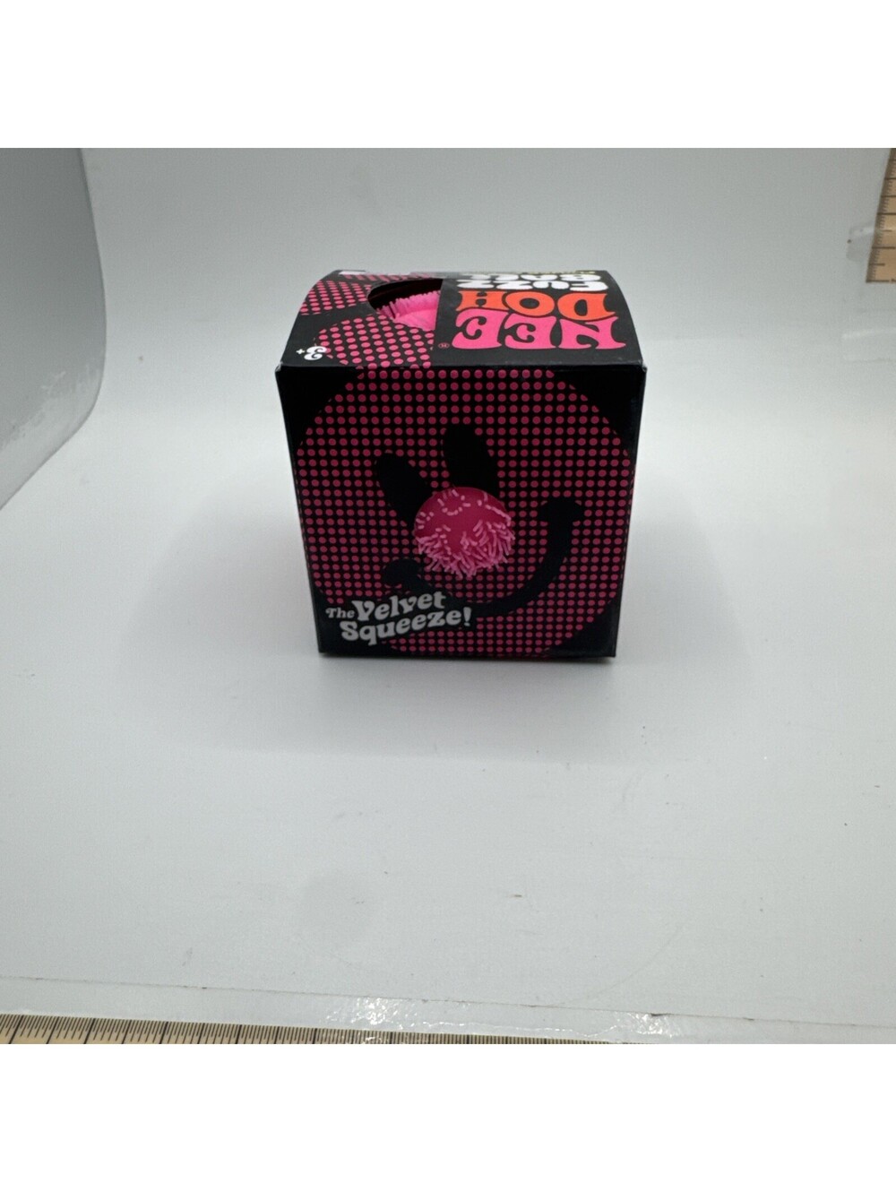 Schylling NeeDoh Fuzz Ball Flower Power Pink Velvet Squeeze Fidget Toy NEW